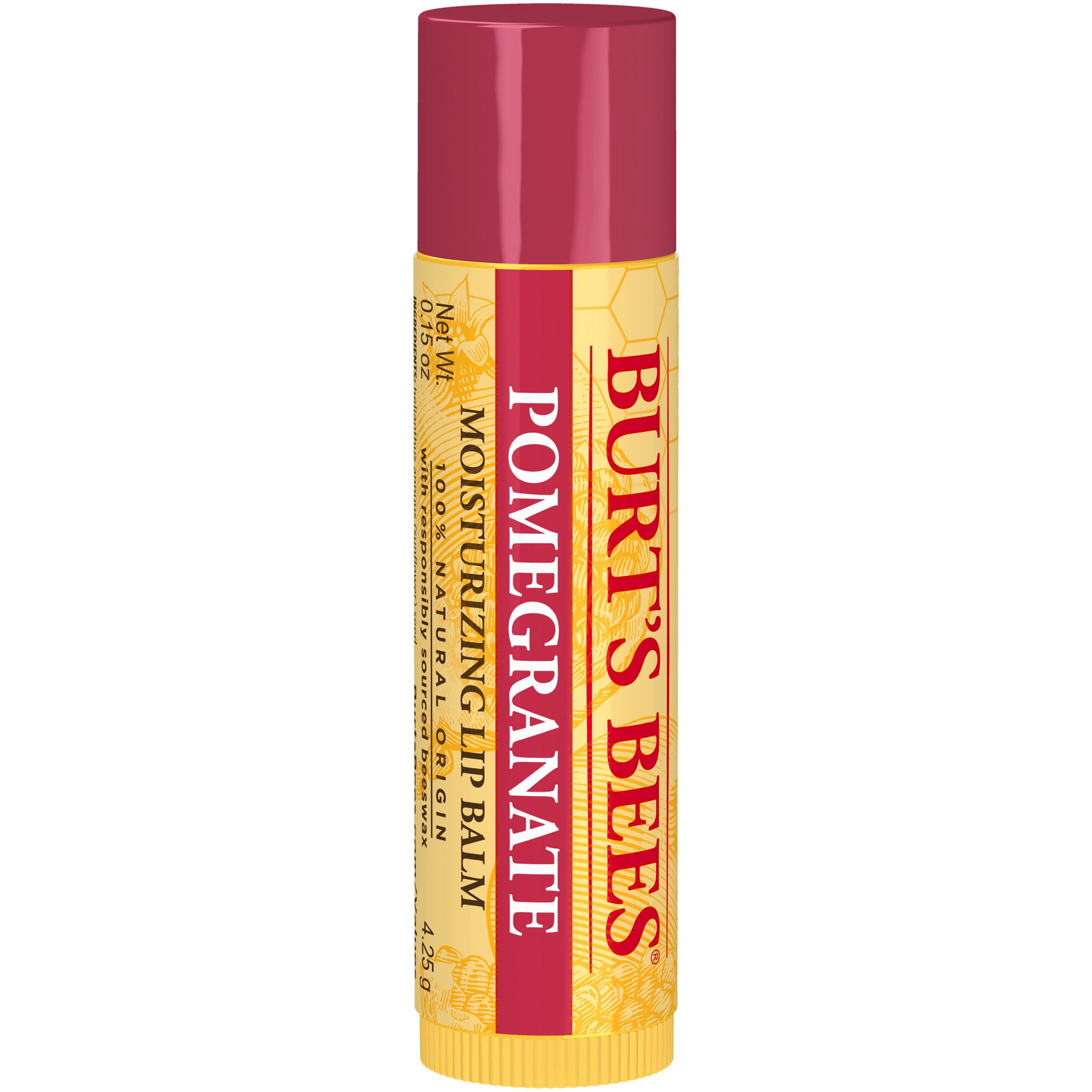 Burt's Bees 100% Natural Moisturizing Lip Balm, Pomegranate, 1 Count