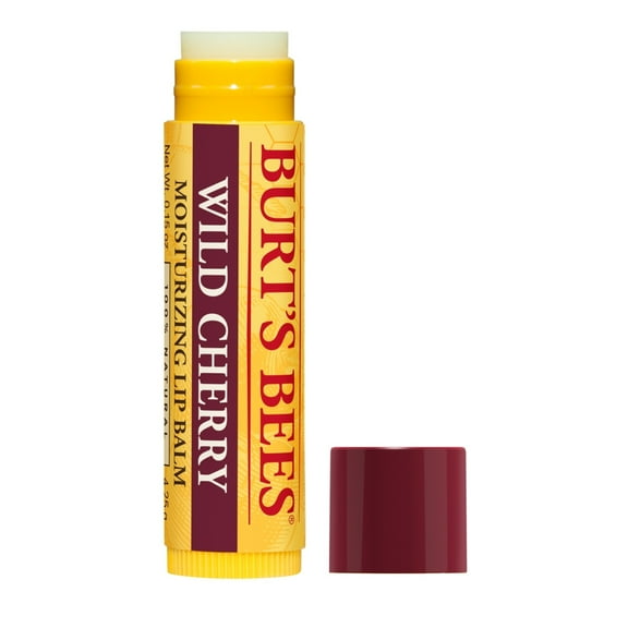 Burt's Bees 100% Natural Moisturizing Lip Balm, Wild Cherry with Beeswax & Fruit Extracts, 1 Tube