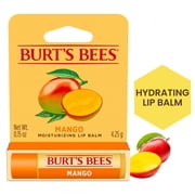 Burts Bees Mango Lip Balm, Natural Origin Lip Care, 1 Tube, 0.15 oz.