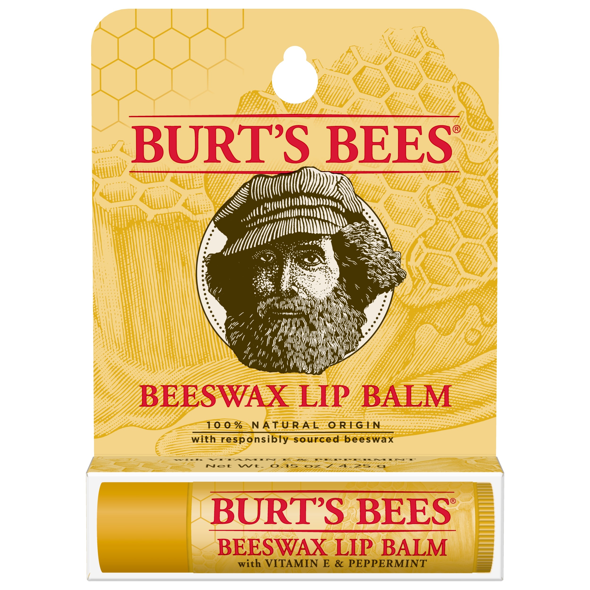 Burt's Bees 100% Natural  Moisturizing Lip Balm, with Beeswax, Vitamin E & Peppermint Oil, 1 Tube - image 1 of 12