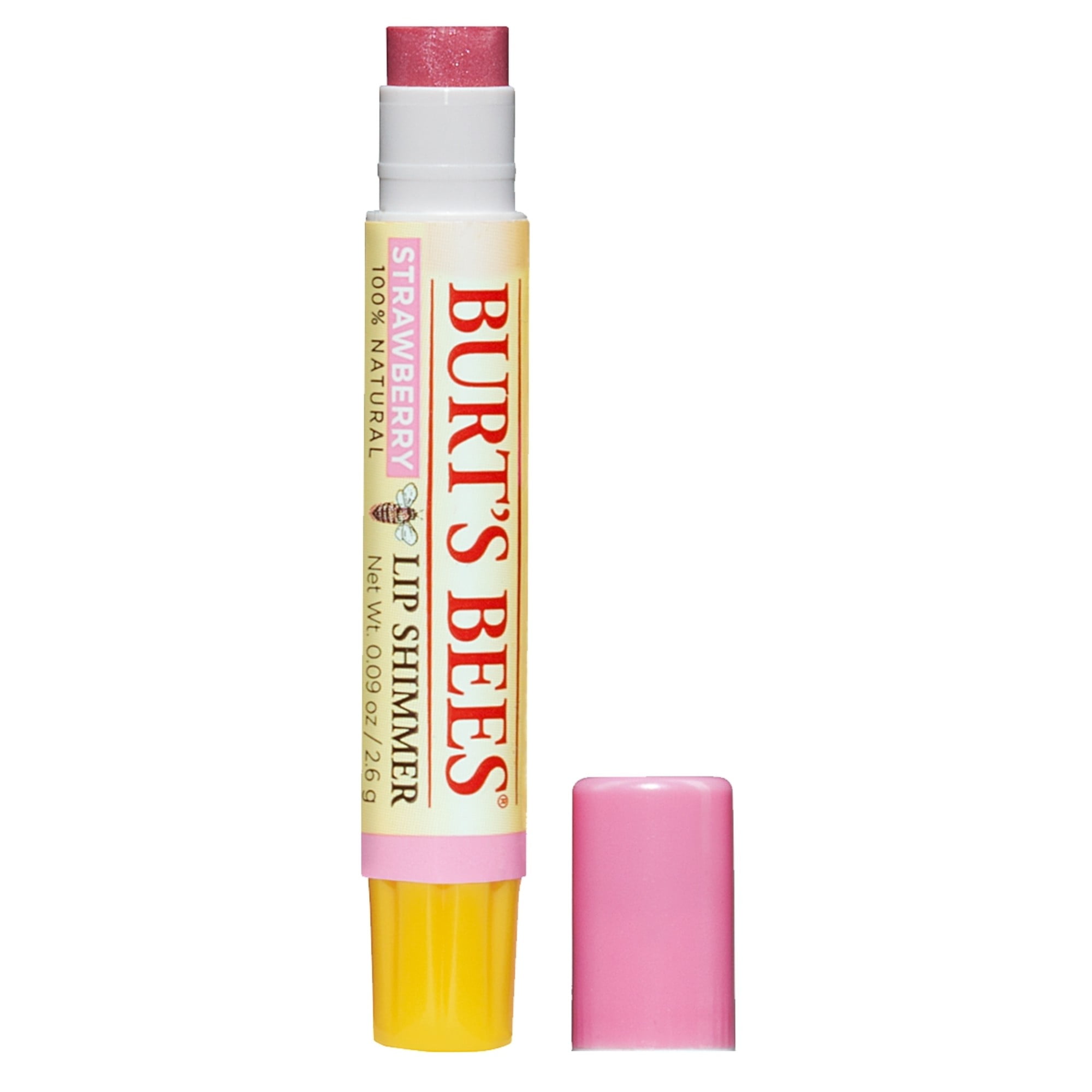 Burt's Bees 100 Natural Moisturizing Lip Shimmer, Strawberry, 1 Count