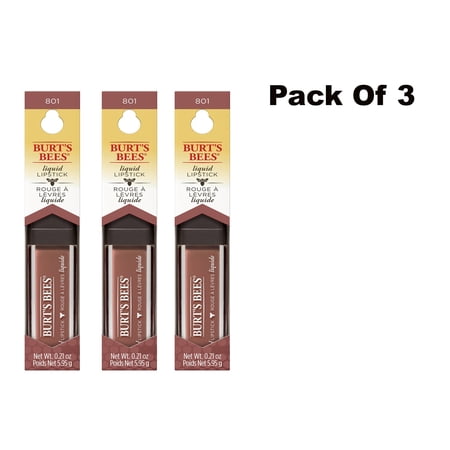 Burt's Bees 100% Natural Moisturizing Liquid Lipstick, Sandy Seas Pack Of 3
