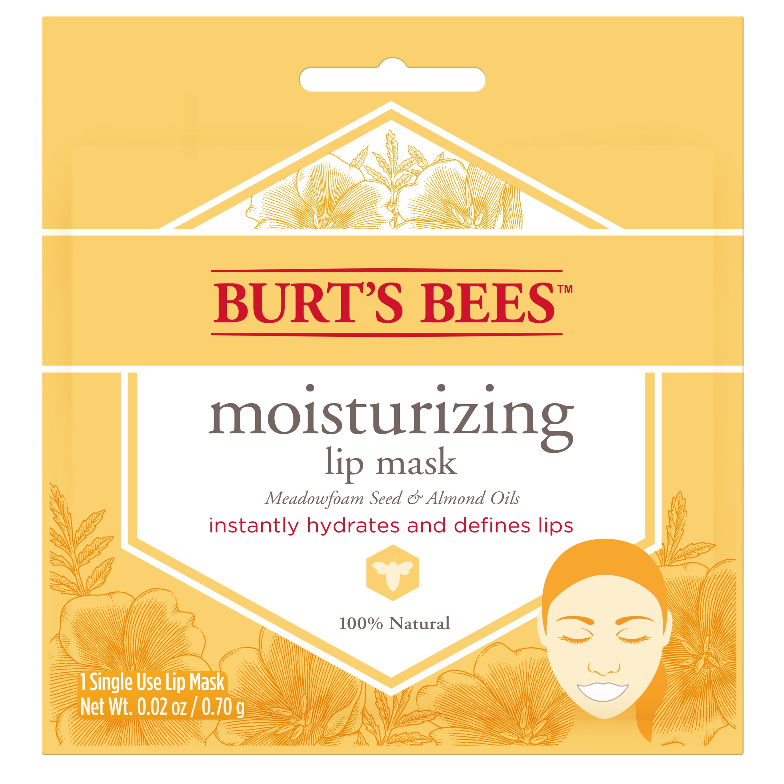 Burt's Bees 100% Natural Moisturizing Single Use Lip Mask, 1 Count - image 1 of 8