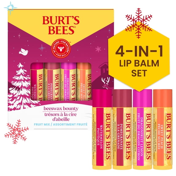 Burt's Bees 100% Natural Origin Moisturizing Lip Balm, Original Beeswax with Beeswax, 4 Tubes, 0.15 oz
