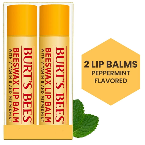 Burt's Bees 100% Natural Origin Moisturizing Lip Balm, Original Beeswax, 2 Tubes