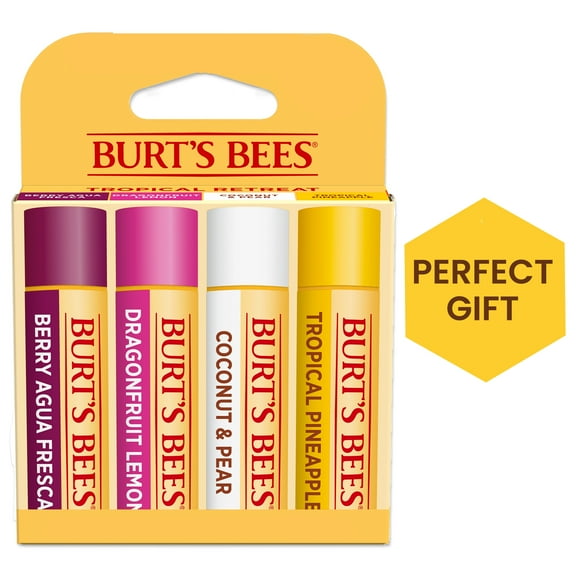Burt's Bees 100% Natural Origin Moisturizing Lip Balm, Tropical Variety Pack, 4 Tubes