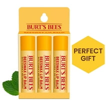 Burt's Bees 100% Natural Origin Moisturizing Lip Balm, with Beeswax, Vitamin E & Peppermint Oil, 3 Tubes