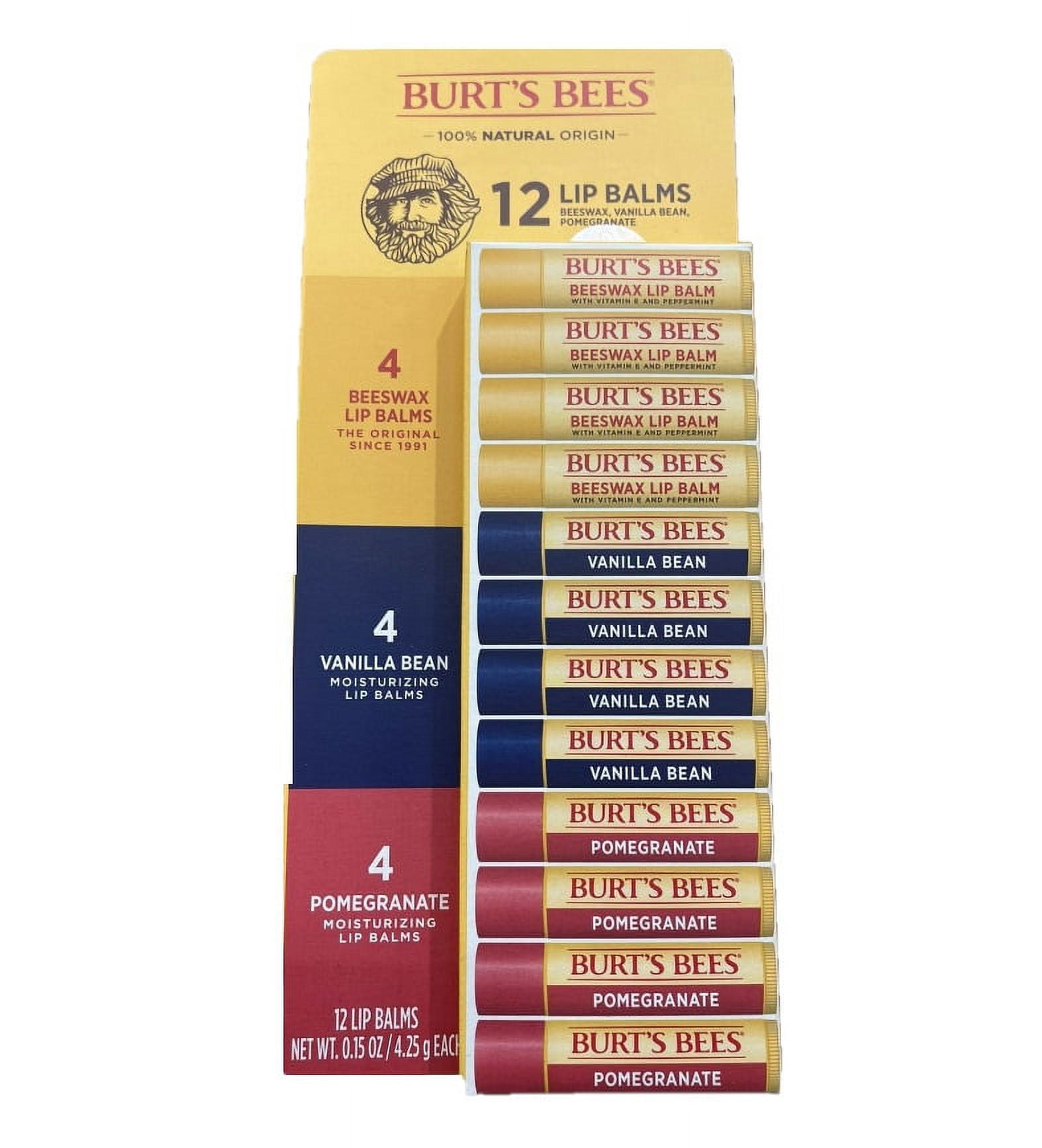 Burt's Bees 100% Natural Origin Moisturizing Lip Balm, Holiday Pack, Chai  Tea, Pumpkin Spice, Vanilla Maple, Pomegranate, 4 Tubes
