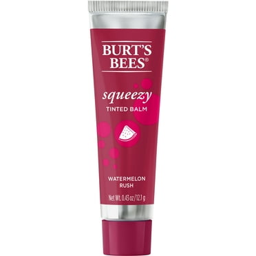 Burt's Bees 100% Natural  Squeezy Tinted Lip Balm with Beeswax, Watermelon Rush, 1 Tube