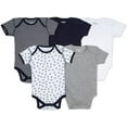 thumbnail image 1 of Burt's Bees Baby 100% Organic Baby Girl Short Sleeve Blueberry Bodysuits, 5-Pack, 1 of 6
