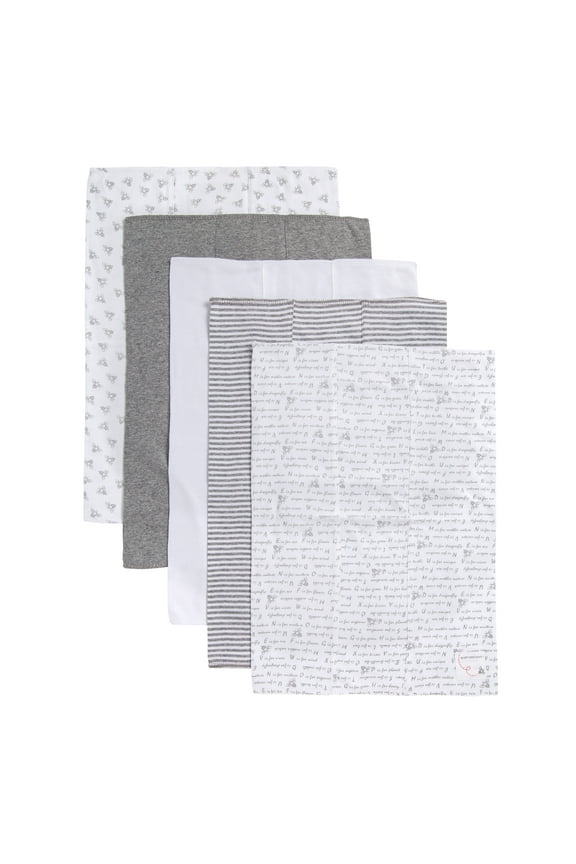 - 100% Organic Cotton, Extra Absorbent Infant Burp Cloths, Unisex, 5-Pack