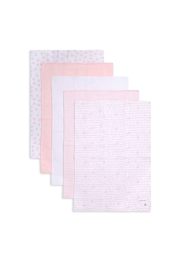 - 100% Organic Cotton, Extra Absorbent Infant Burp Cloths, Unisex, 5-Pack