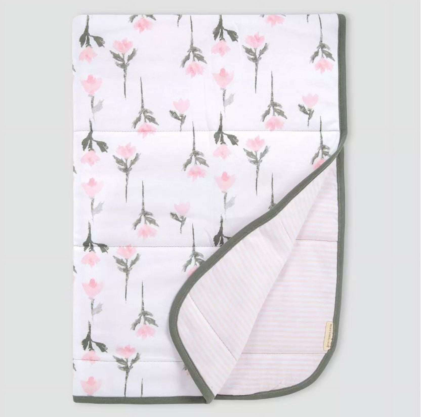 Burt's Bees Baby 100 Organic Cotton Reversible Soft Baby Blanket 30" x