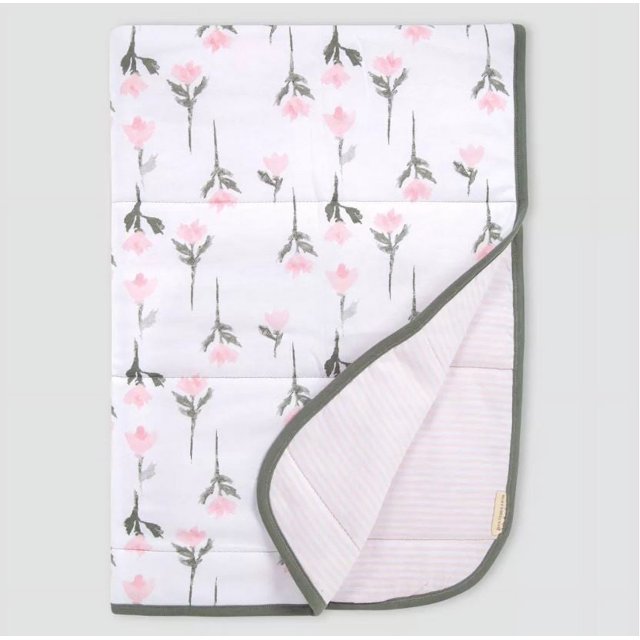 Burt's Bees Baby 100 Organic Cotton Reversible Soft Baby Blanket 30" x