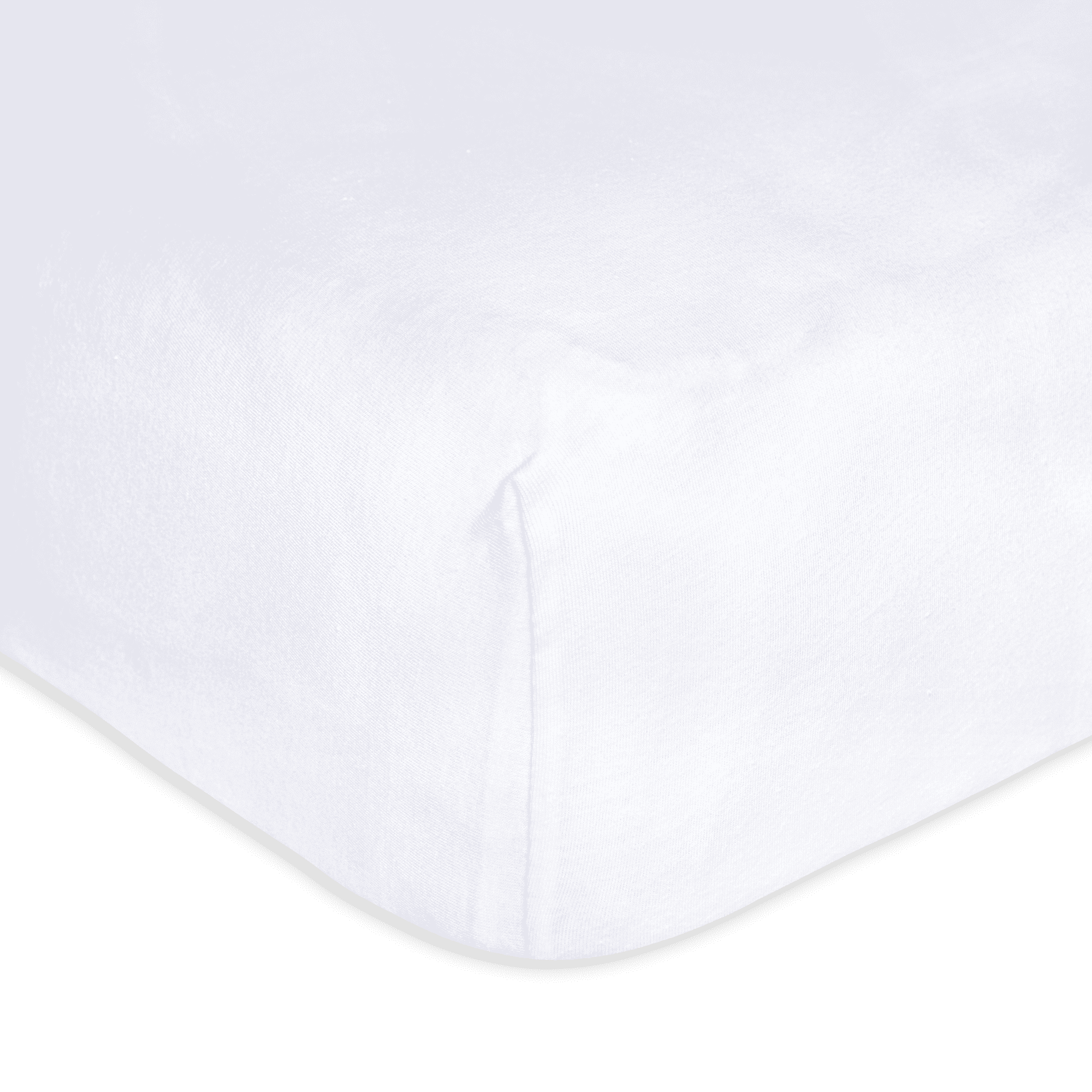 Organic Cotton Jersey Knit Cloud White Fitted Crib Sheet