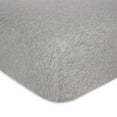 thumbnail image 1 of Burt's Bees Baby 100% Organic Cotton Solid Fitted Unisex Crib Sheets, Heather Grey, 1-Pack, 1 of 6