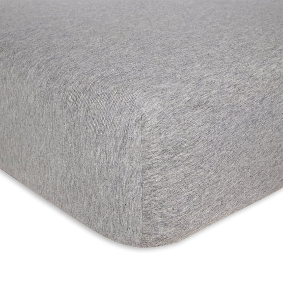 Burt's Bees Baby 100% Organic Cotton Solid Fitted Unisex Crib Sheets, Heather Grey, 1-Pack