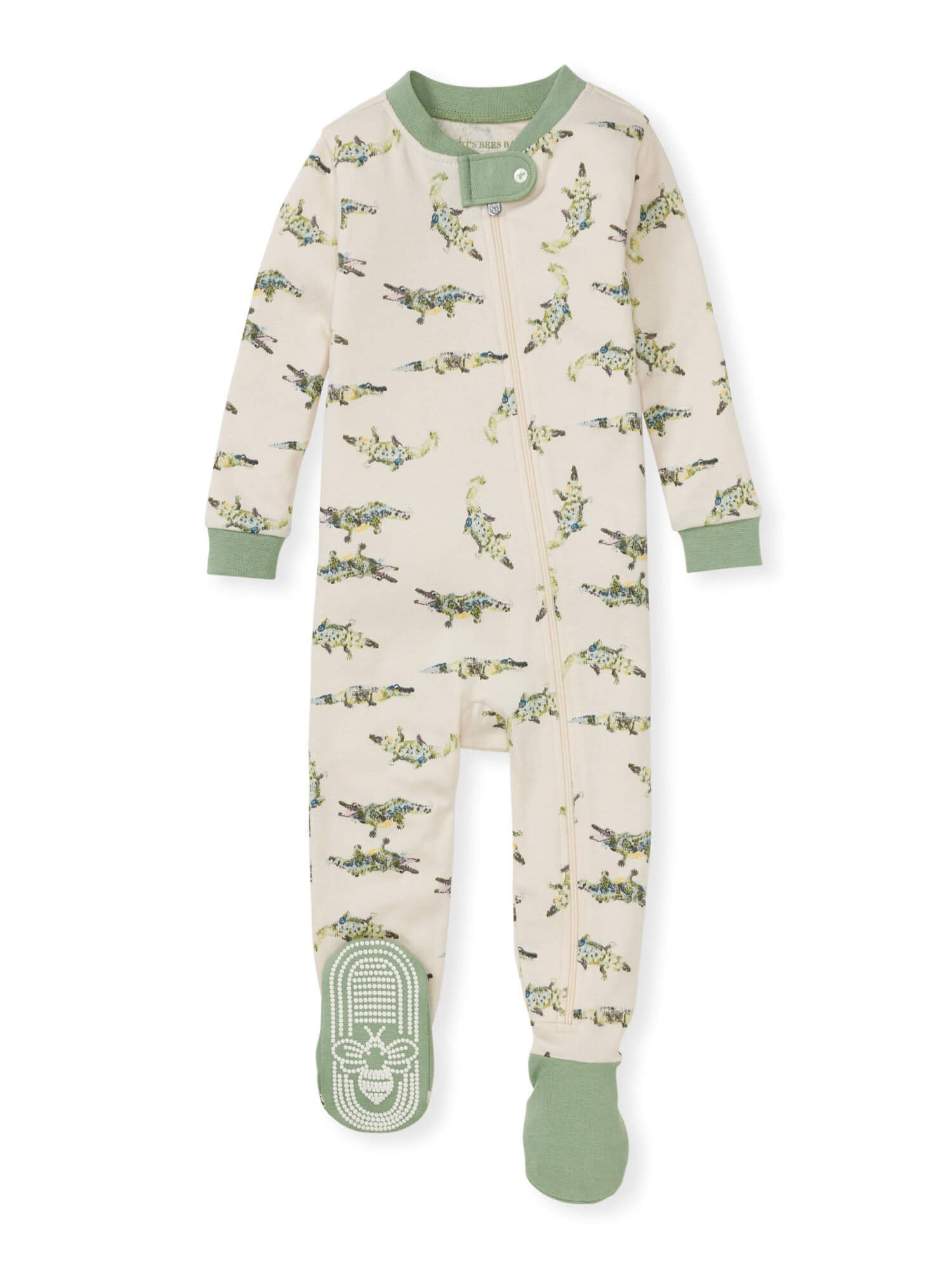 Burt's Bees Baby Baby Boy Sleeper Pajamas, Zip Up Footed PJs, 100% Organic Cotton -
