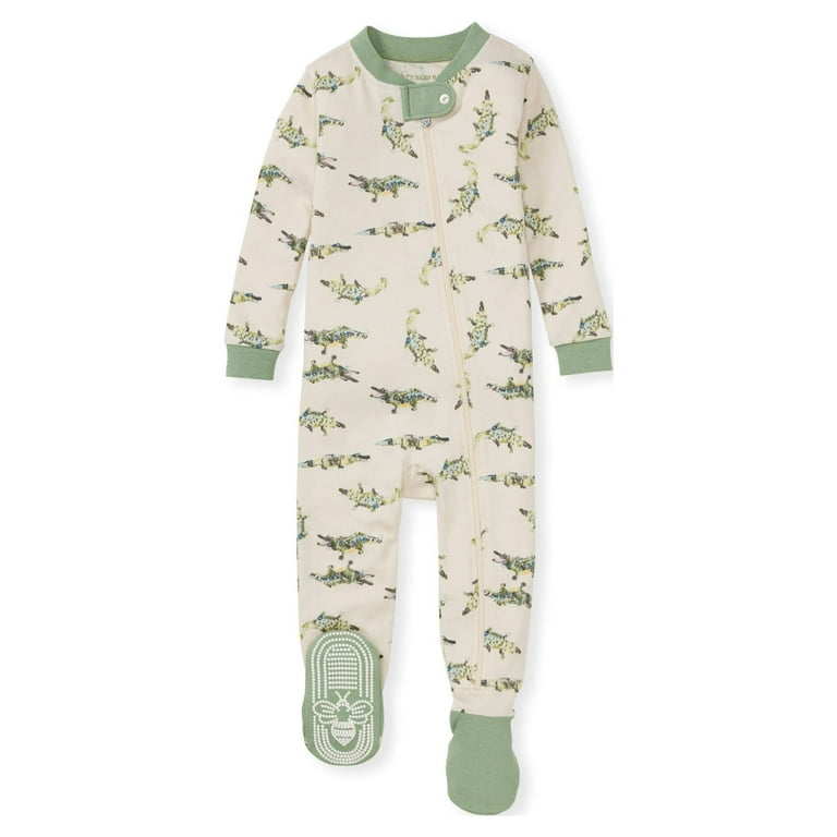 Burt s Bees Baby Baby Boy Sleeper Pajamas Zip Up Non Slip Footed