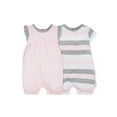 thumbnail image 1 of Burt's Bees Baby Baby Girl Bubble Rompers, 100% Organic Cotton, 2-Pack, 1 of 2