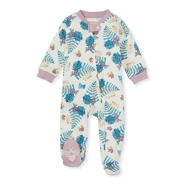 Burt's Bees Baby Baby Girl Sleep and Play PJs, 100% Organic Cotton One ...