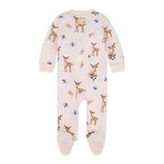 Burt's Bees Baby Baby Girl Sleep and Play PJs, 100% Organic Cotton One-Piece Romper Jumpsuit Zip Front Pajamas