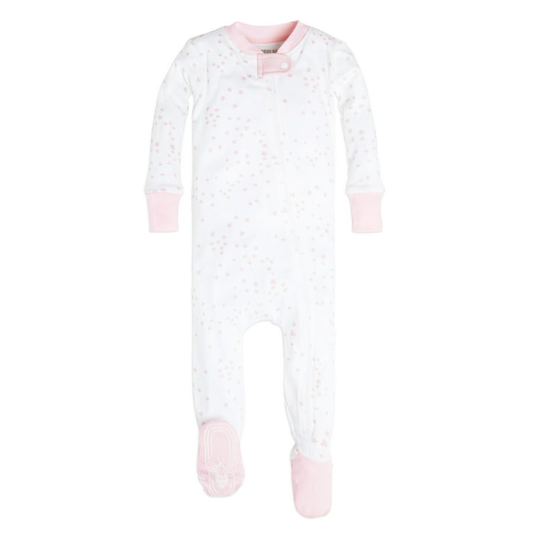Burt's Bees Baby Baby Girl Sleeper Pajamas, Organic Cotton Zip Up Non-Slip  Footie Snug Fit PJs