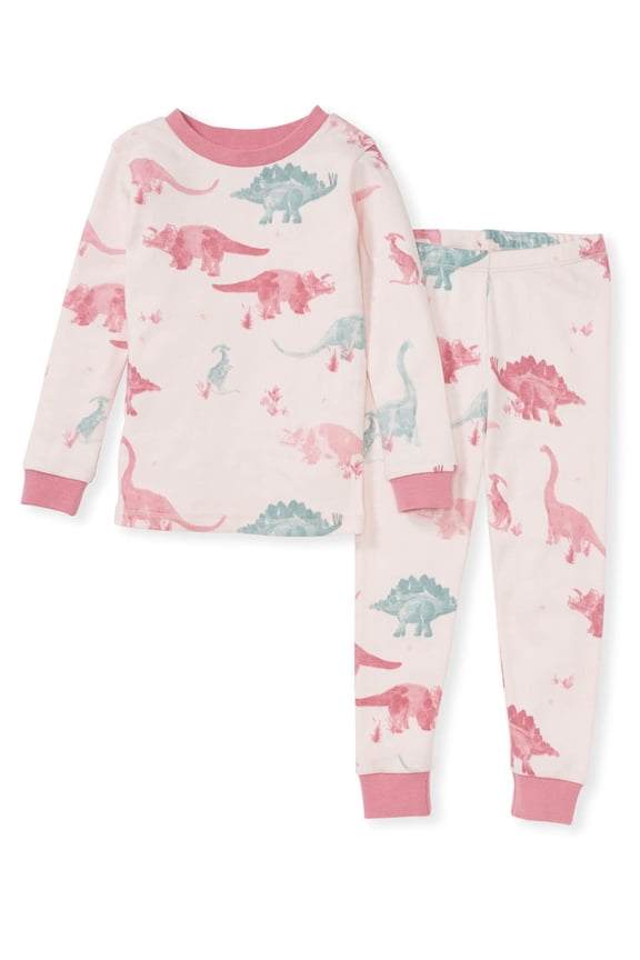 Baby & Toddler Girl Pajamas, Tee and Pant 2-Piece PJ Set, 100% Organic Cotton