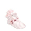 thumbnail image 1 of Burt's Bees Baby Booties, Soft Sole Crib Shoes with Adjustable Snap Closure, Pink Stripe, Infant Size, 1 of 5