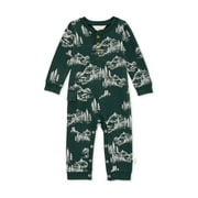 Burt's Bees Baby Boy I Love The Mountains French Terry Jumpsuit, Sizes Newborn-24 Months