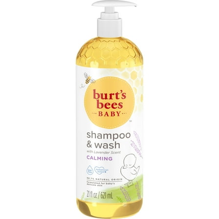 Burt's Bees Baby Calming Shampoo and Wash, Lavender Scent, Tear-Free, 21 fl oz