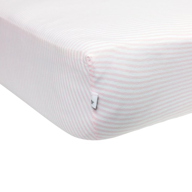 Burt's Bees Baby Classic Stripe Organic Crib Sheet, Blossom