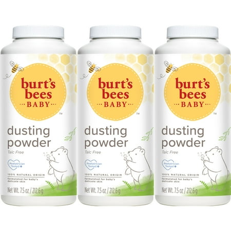 Burt's Bees Baby Dusting Powder, 100% Natural Origin, Talc-Free, Pediatrician Tested, 7.5 Ounces, Pack of 3