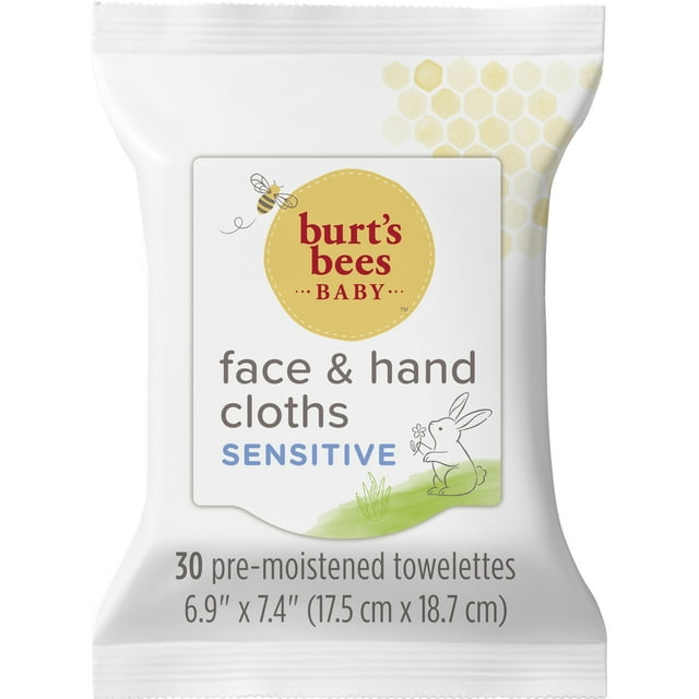 Burt's Bees Baby Face & Hand Cloths, Unscented Cleansing Wipes for