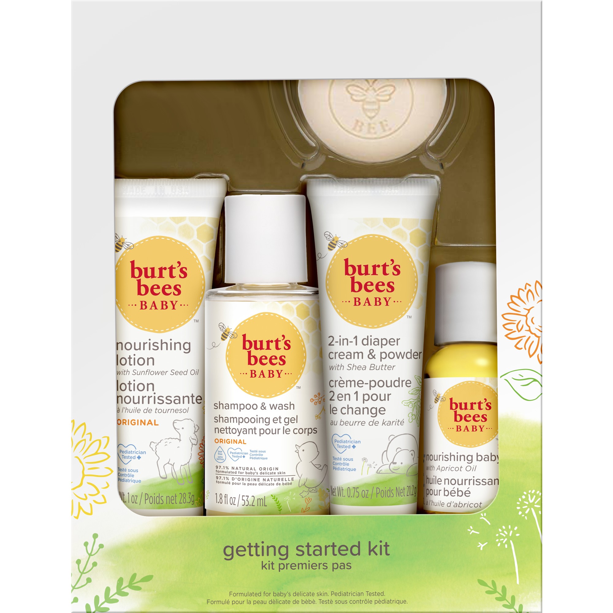 Burt's Bees Baby Getting Started Gift Set, 5 Trial Size Baby Skin Care Products - image 1 of 9
