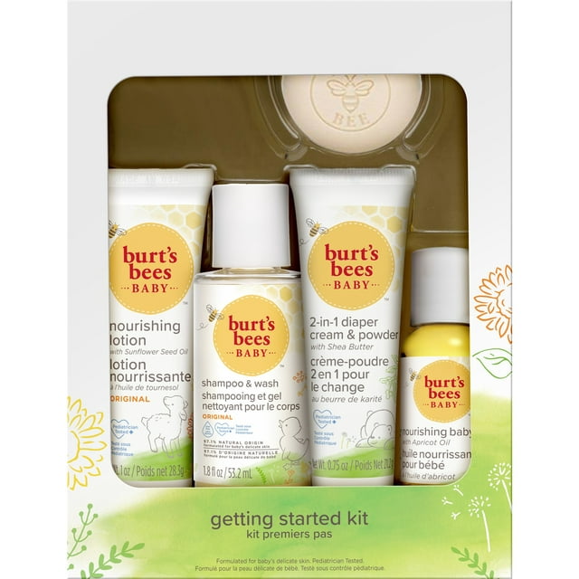 Burt's Bees Baby Getting Started Gift Set, 5 Trial Size Baby Skin Care Products