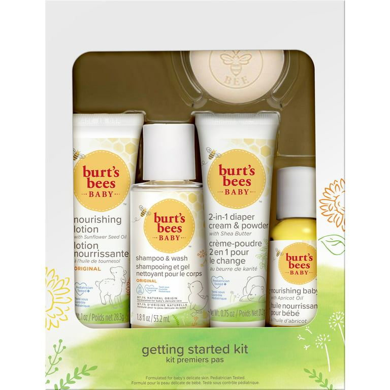 sne hvid Bonde Antagelse Burt's Bees Baby Getting Started Gift Set, 5 Trial Size Baby Skin Care  Products - Walmart.com