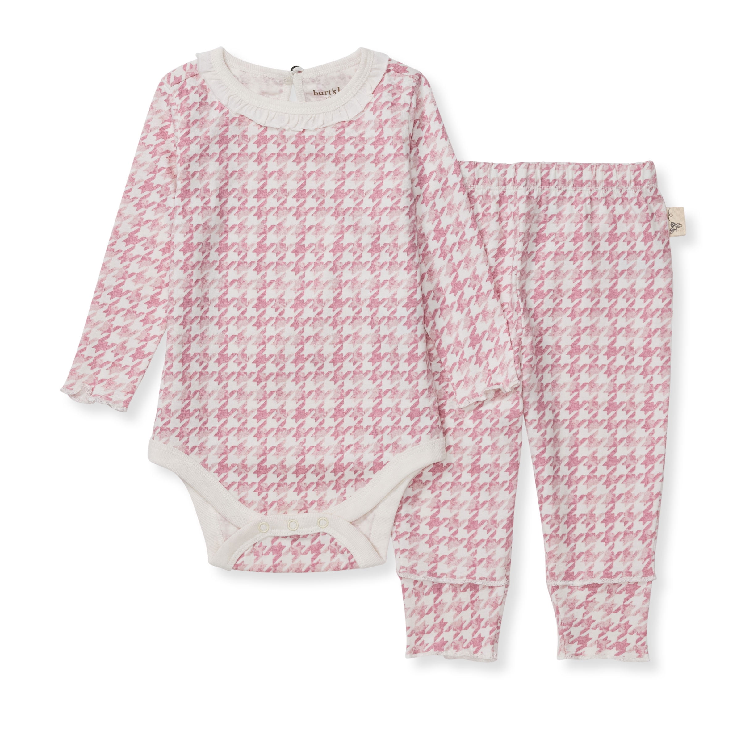 PINK PATTERNED PANTS IN ORGANIC COTTON, NEWBORN PINK PATTERNED PANTS IN ORGANIC COTTON, NEWBORN