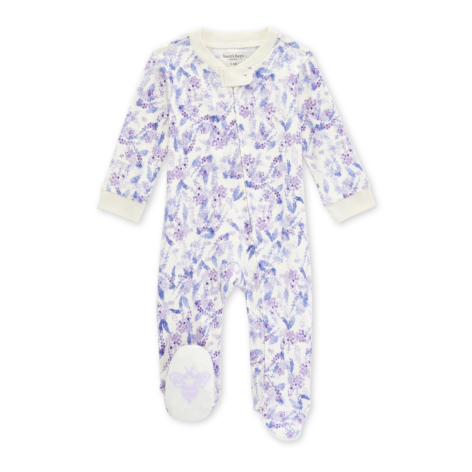 Burt's Bees Baby Girl Organic Cotton Wisteria Sleep N Play, Sizes