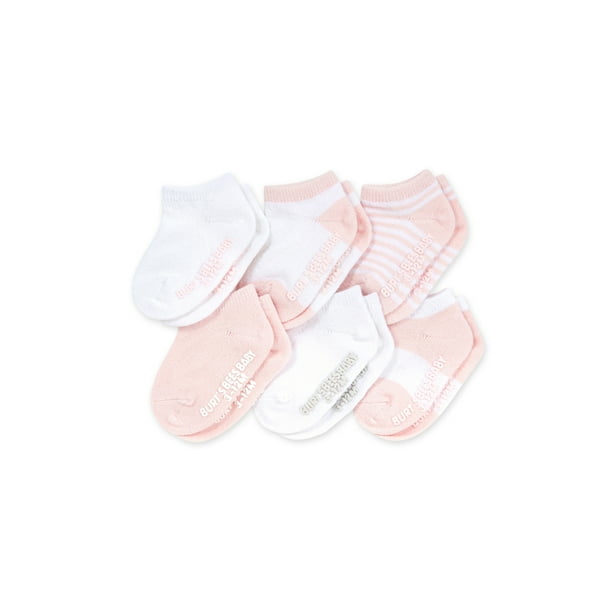 Burt's Bees Baby Girls Socks, 6Pack Multi Ankle