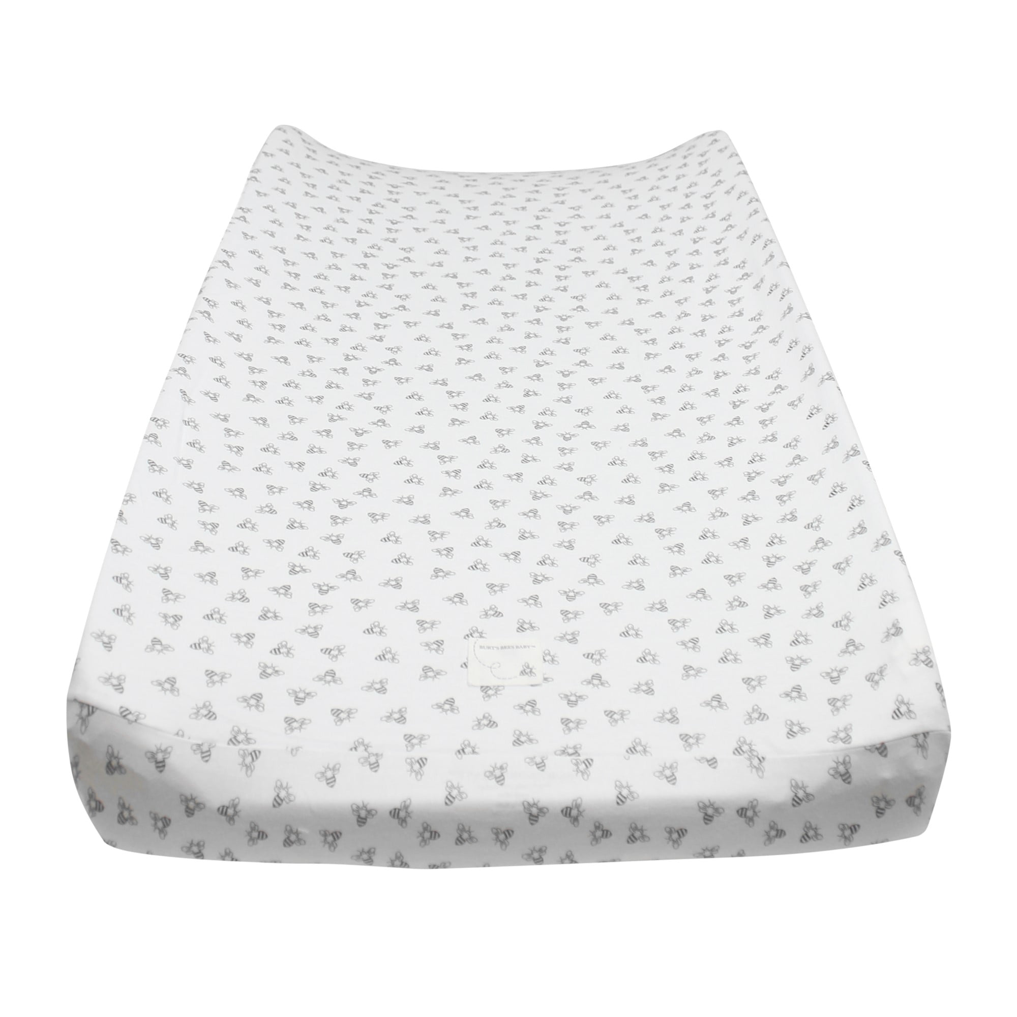 Burt's Bees Baby Honeybee Print Organic Changing Pad Cover, Heather