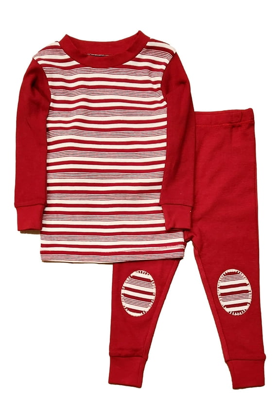 Baby Infant Boys Red Organic Cotton Pajama Sleep Set Size 0-3 Months