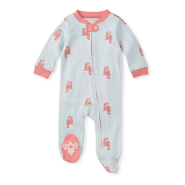 Burt's Bees Baby Newborn Baby Girl Organic Cotton Sleep 'N Play Footed