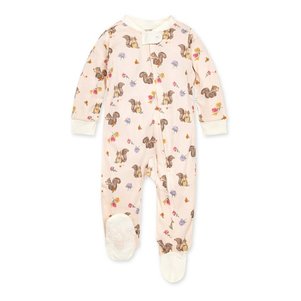 Burt's Bees Baby Newborn Baby Girl Organic Cotton Sleep 'N Play Pajamas (NB9M)