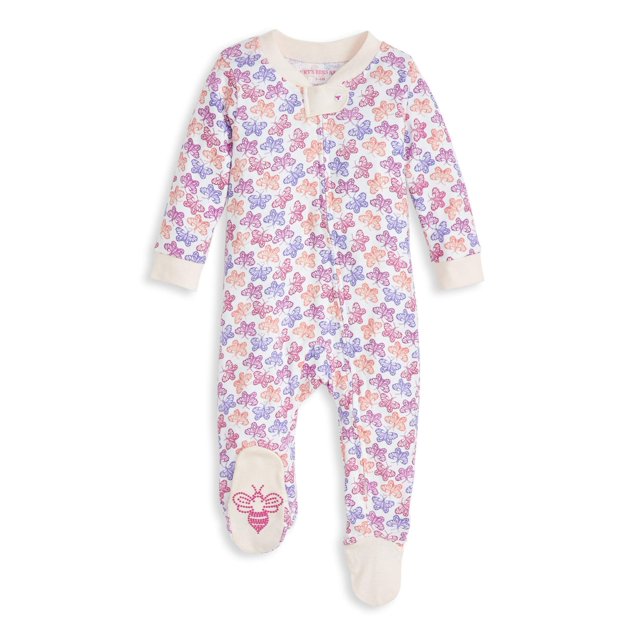 Burt's Bees Baby Newborn Baby Girls Organic Sleep 'N Play Footed Pajamas (NB9M)