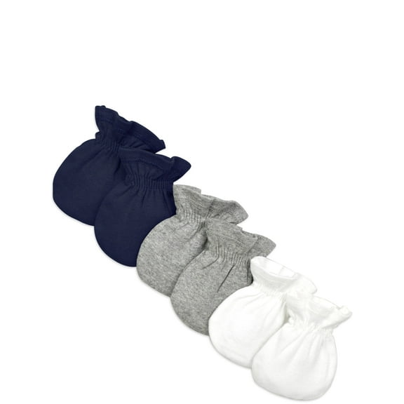 Burt's Bees Baby Organic Baby Boy Newborn Scratch Mittens, 3 Pack