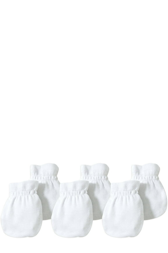 Organic Baby Boy or Girl Gender Neutral Scratch Mittens, 3-Pack