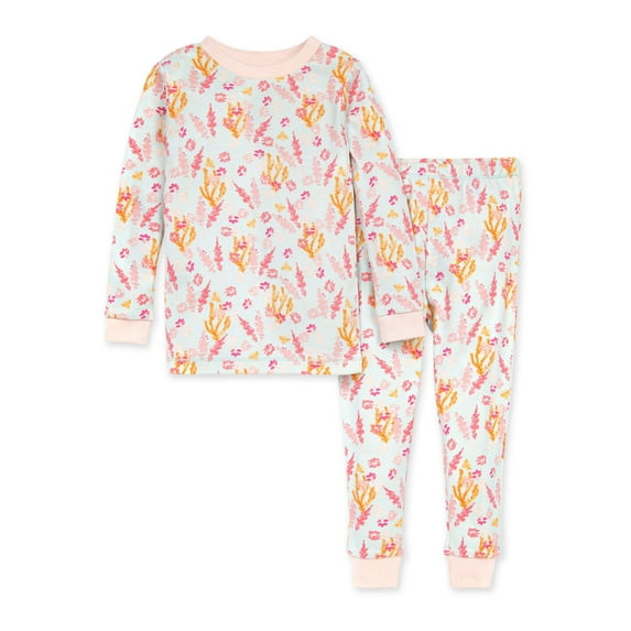 Burt's Bees Baby Organic Cotton Baby, Toddler & Girl Pajama Tee and Pant Set, Sizes 12 Months-7 Years