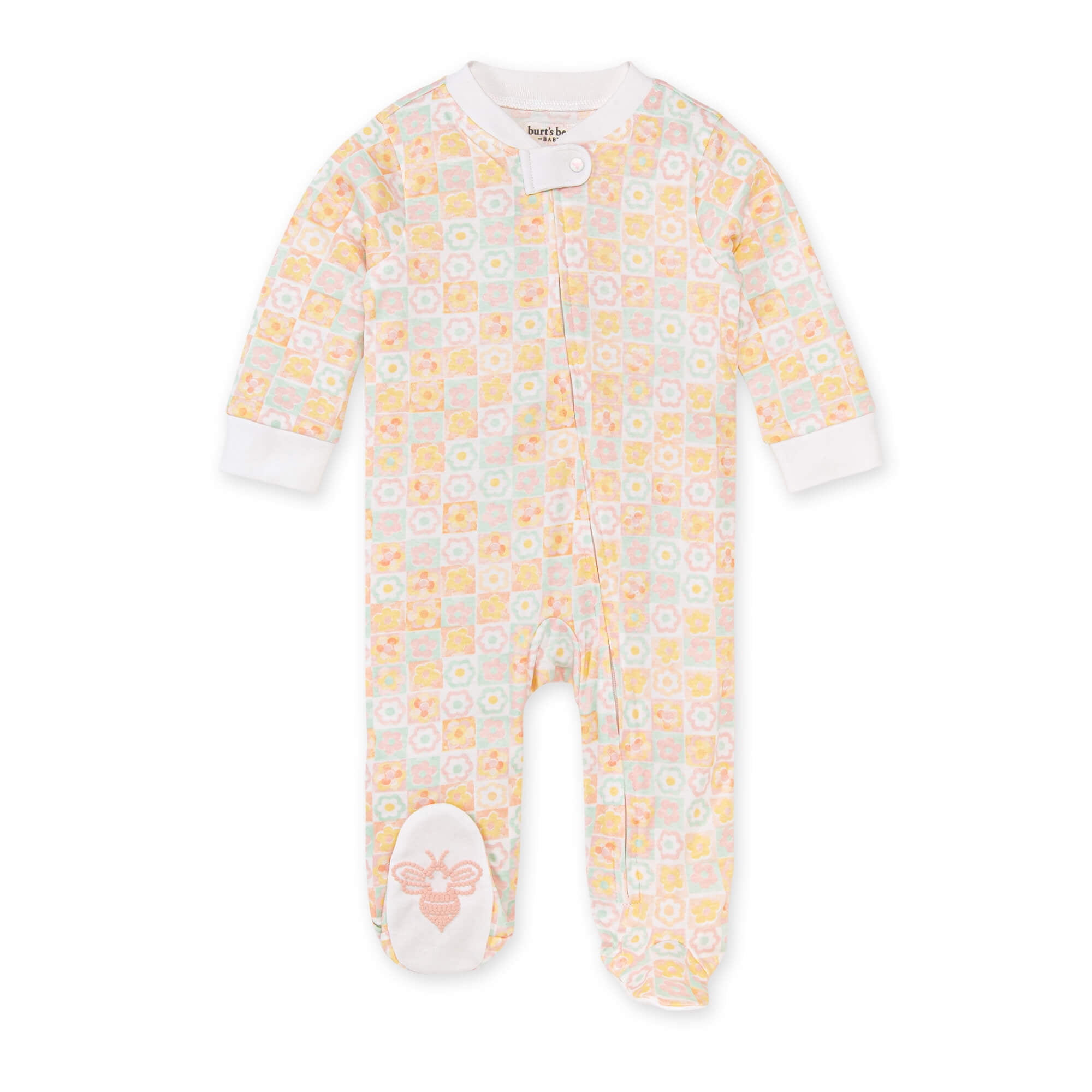 Burt's Bees Baby Organic Cotton Baby Girl One Piece Sleep 'N Play, Sizes Newborn-6/9 Months