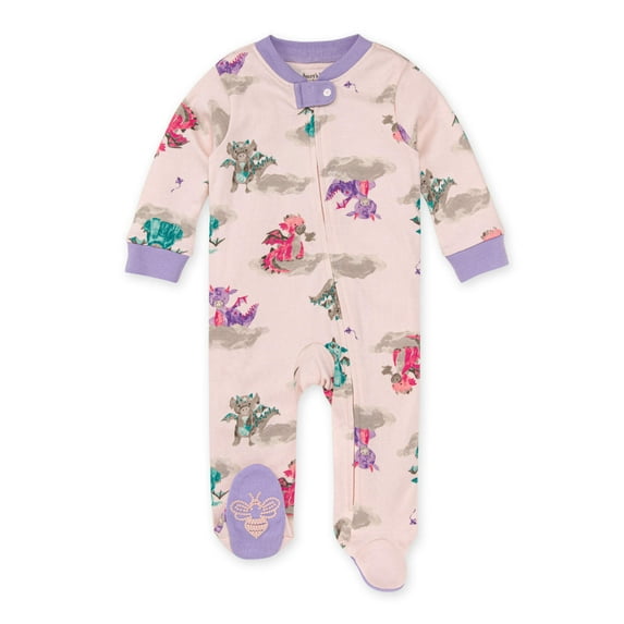 Burt's Bees Baby Organic Cotton Baby Girl One Piece Sleep 'N Play, Sizes Newborn-6/9 Months
